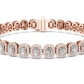 Halo Radiant Cut Lab Diamond Bracelet