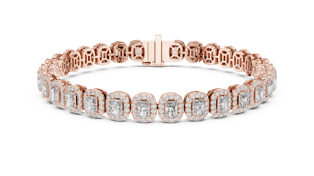 Halo Radiant Cut Lab Diamond Bracelet