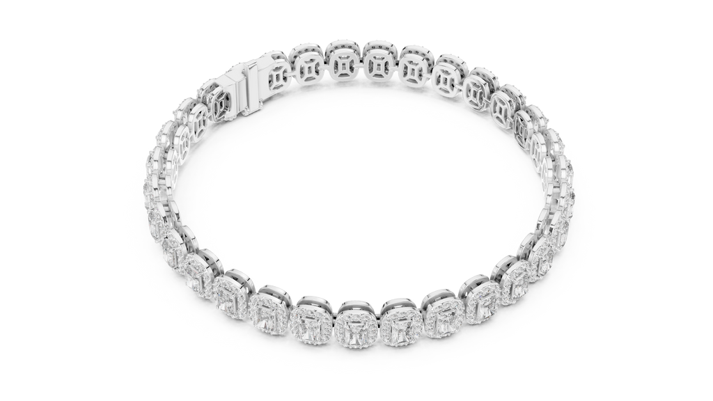 Halo Radiant Cut Lab Diamond Bracelet