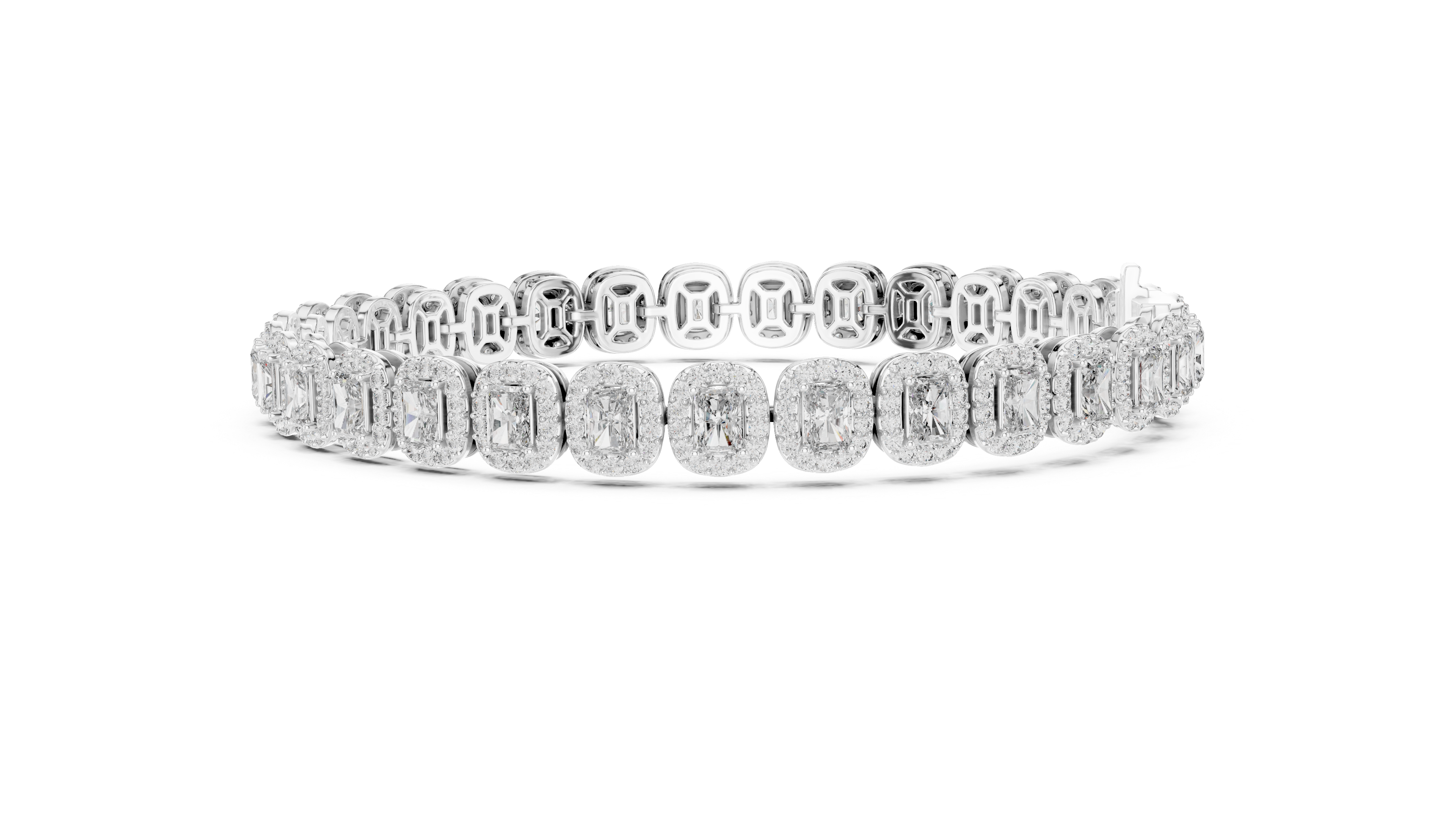 Halo Radiant Cut Lab Diamond Bracelet