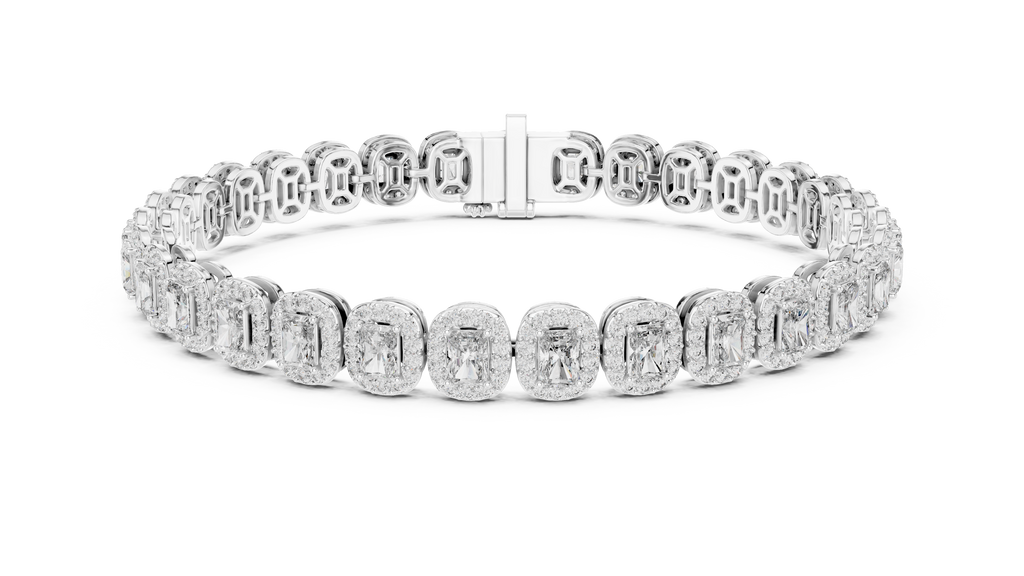 Halo Radiant Cut Lab Diamond Bracelet
