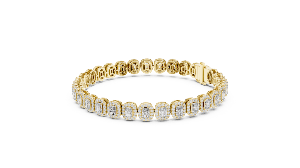Halo Radiant Cut Lab Diamond Bracelet