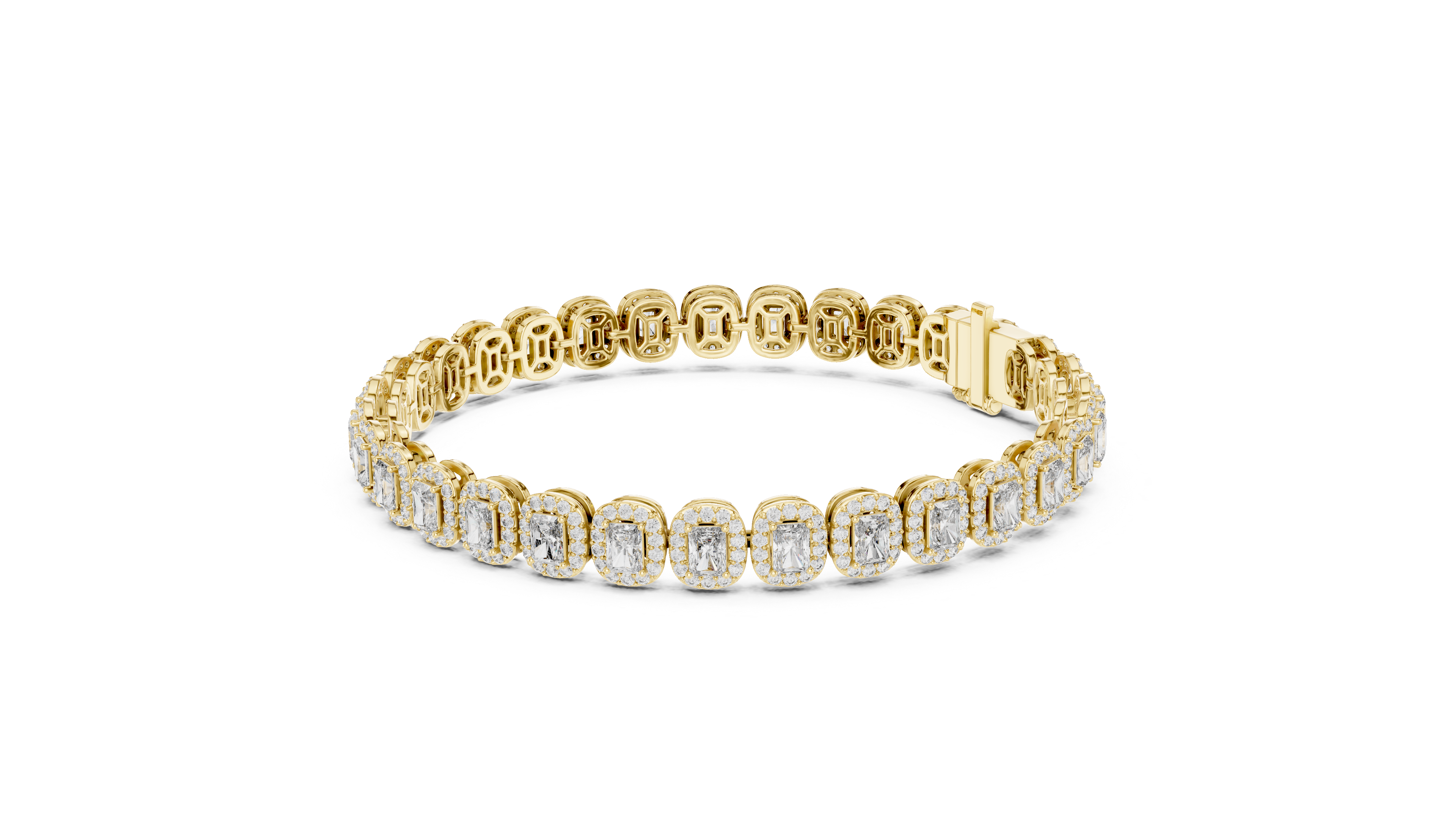 Halo Radiant Cut Lab Diamond Bracelet