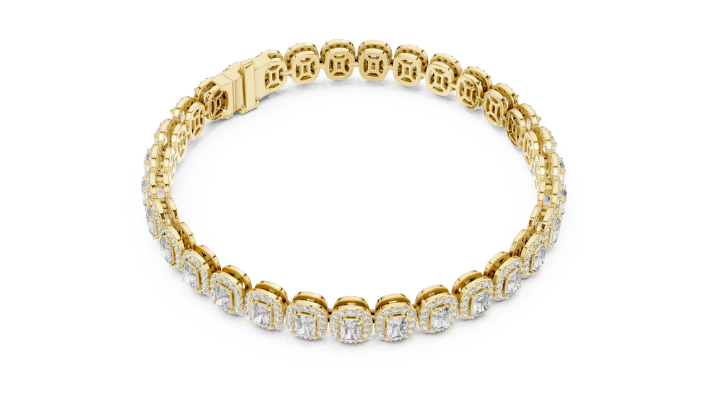 Halo Radiant Cut Lab Diamond Bracelet