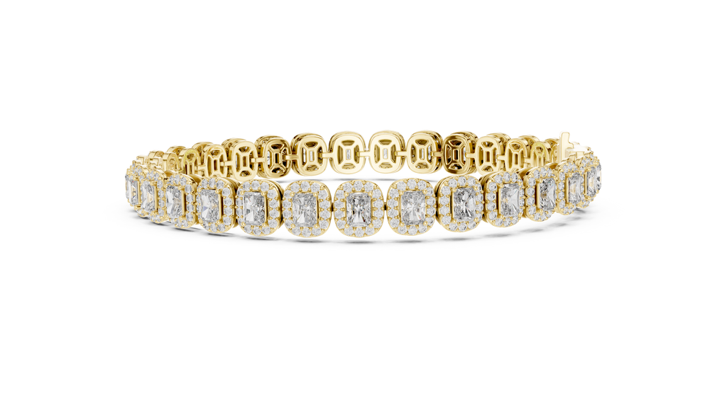 Halo Radiant Cut Lab Diamond Bracelet