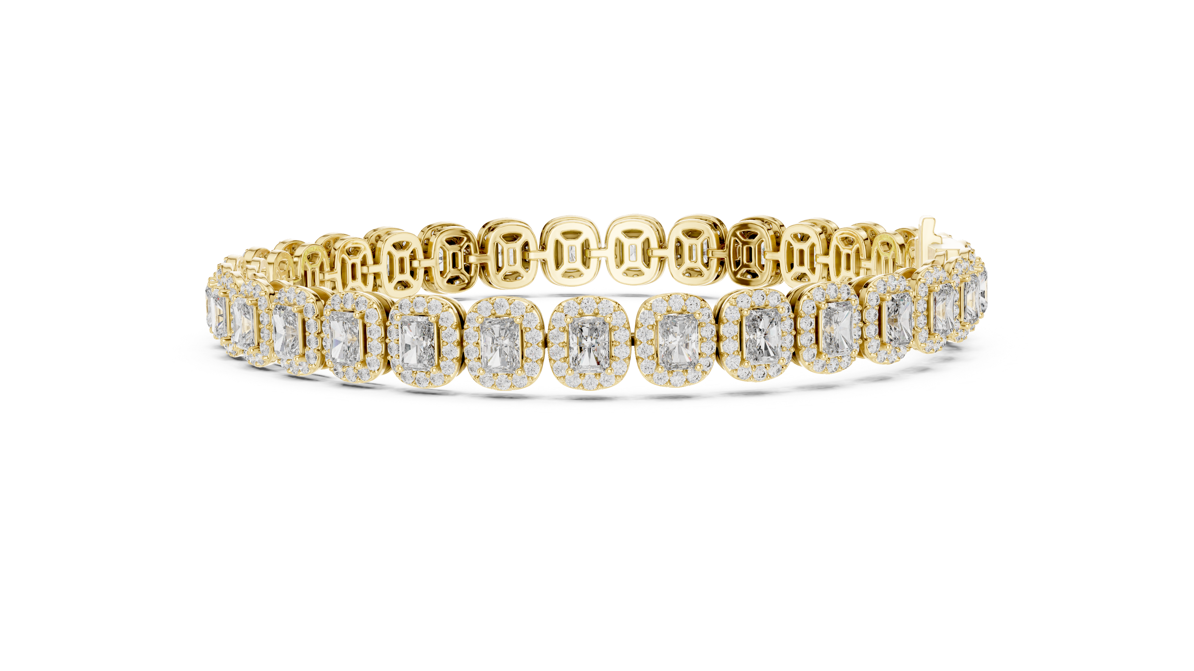 Halo Radiant Cut Lab Diamond Bracelet