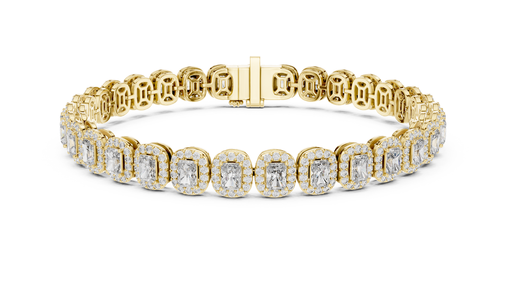 Halo Radiant Cut Lab Diamond Bracelet