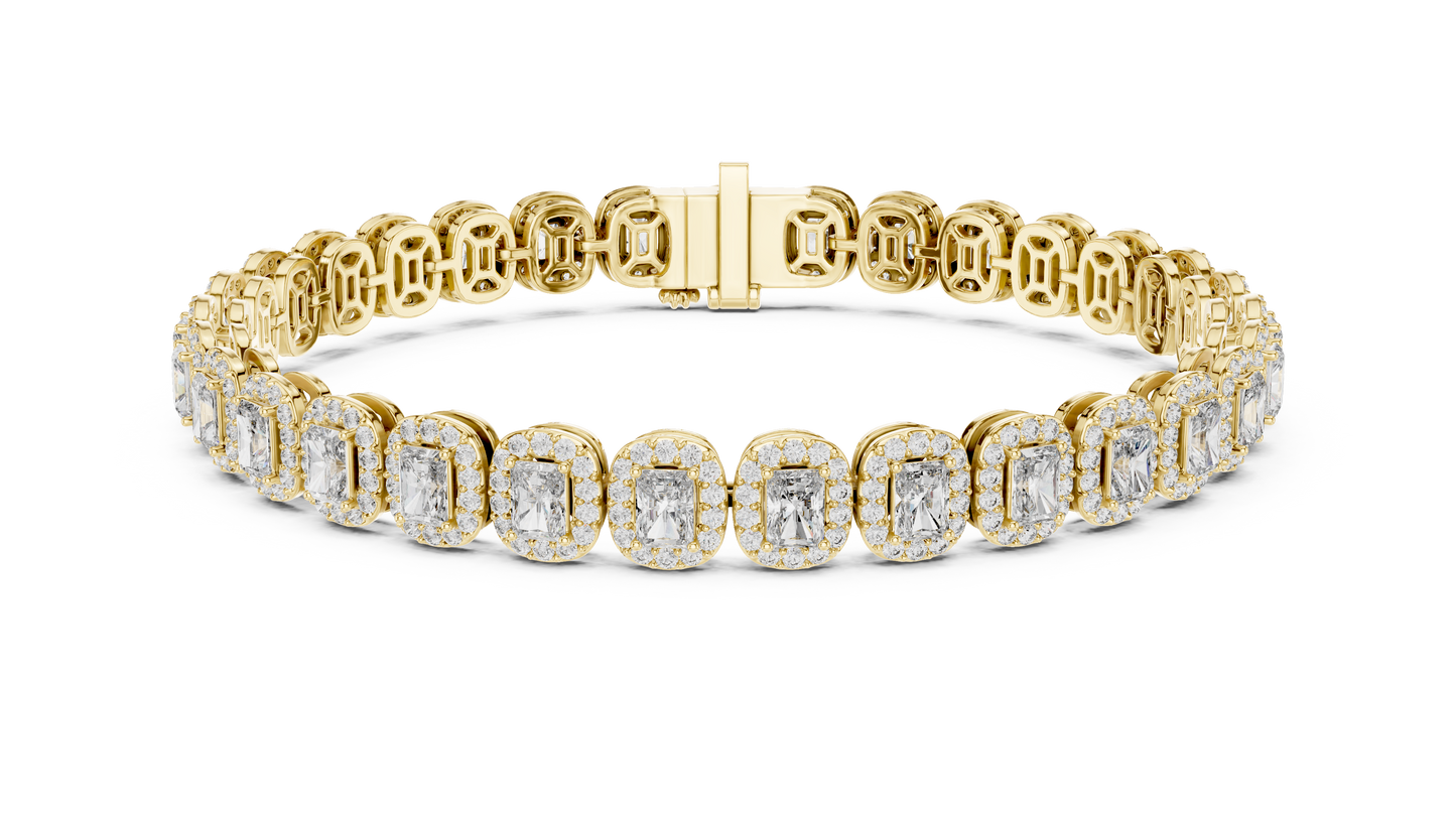Halo Radiant Cut Lab Diamond Bracelet