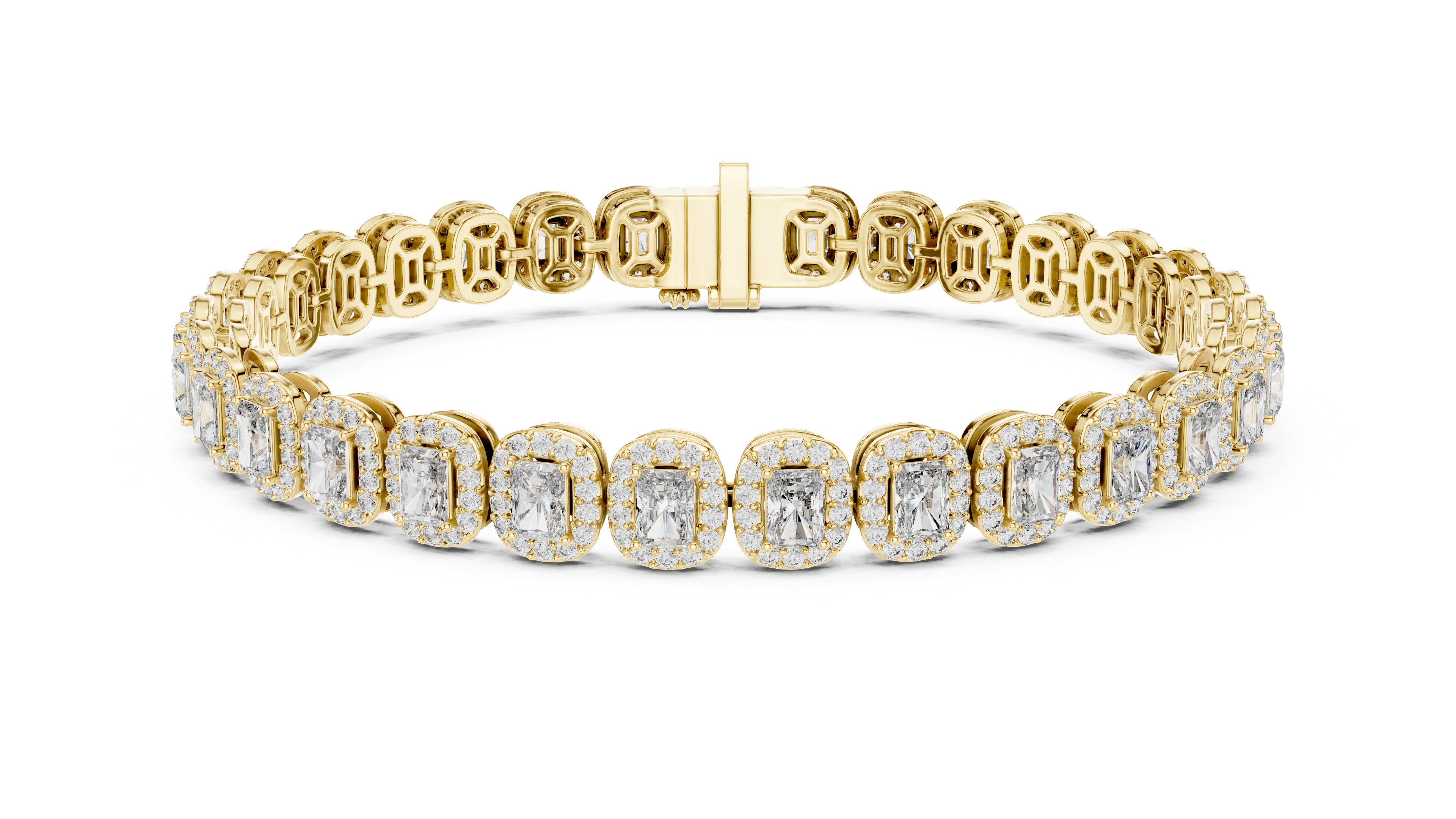 Halo Radiant Cut Lab Diamond Bracelet