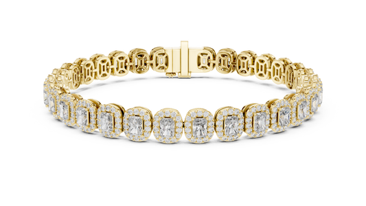 Halo Radiant Cut Lab Diamond Bracelet