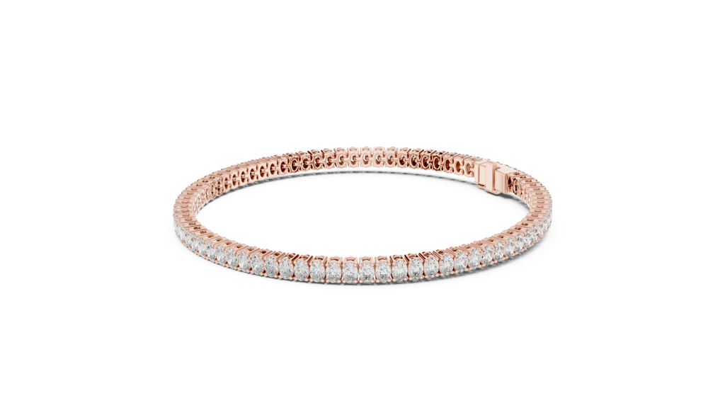 Oval Diamond Tennis Bracelet With Prong Setting