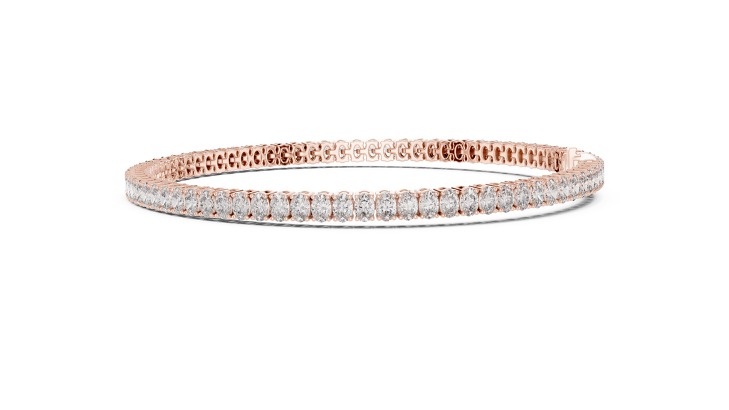 Oval Diamond Tennis Bracelet With Prong Setting