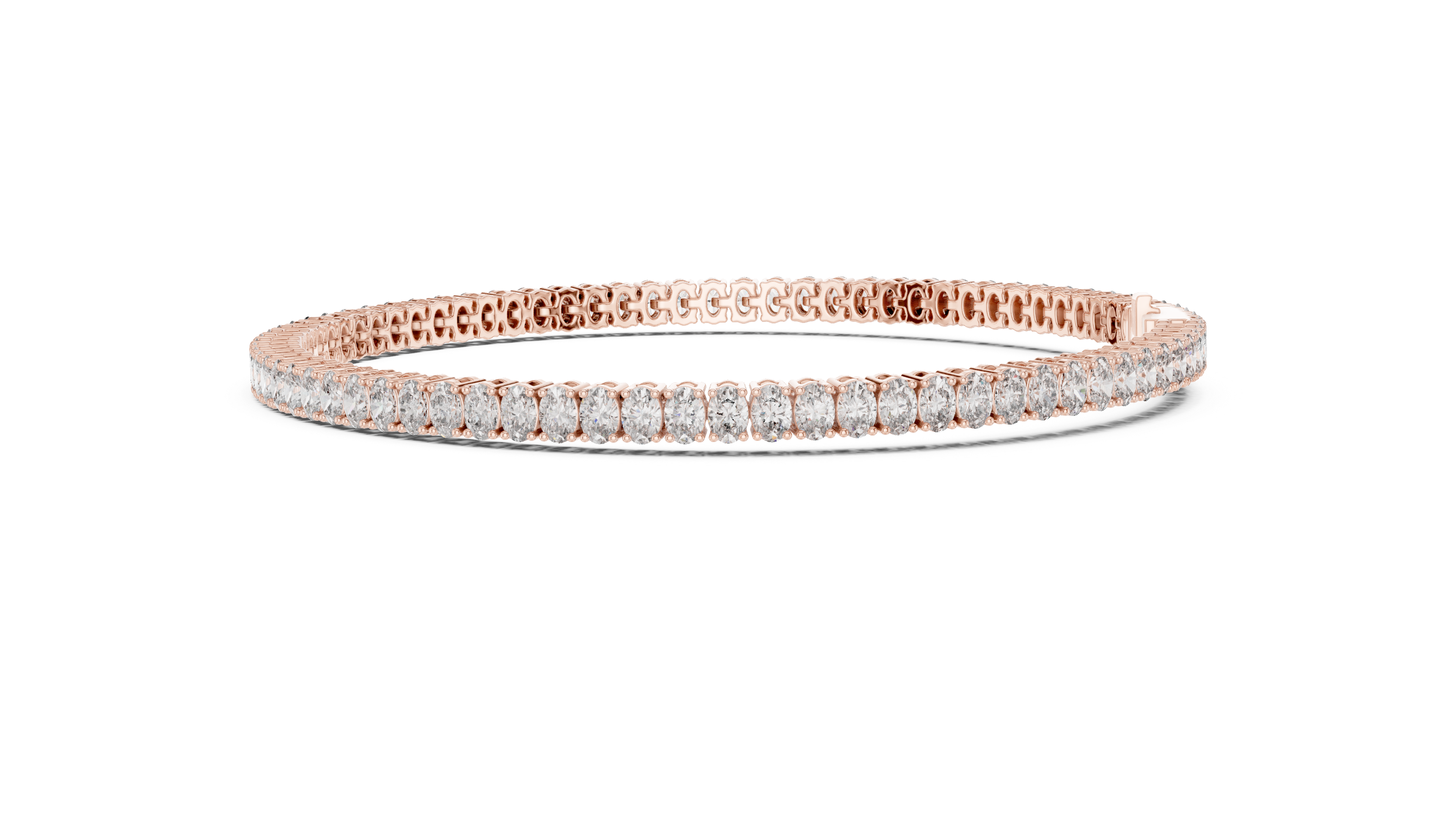 Oval Diamond Tennis Bracelet With Prong Setting