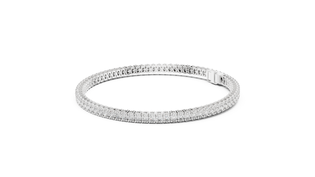 Oval Diamond Tennis Bracelet With Prong Setting