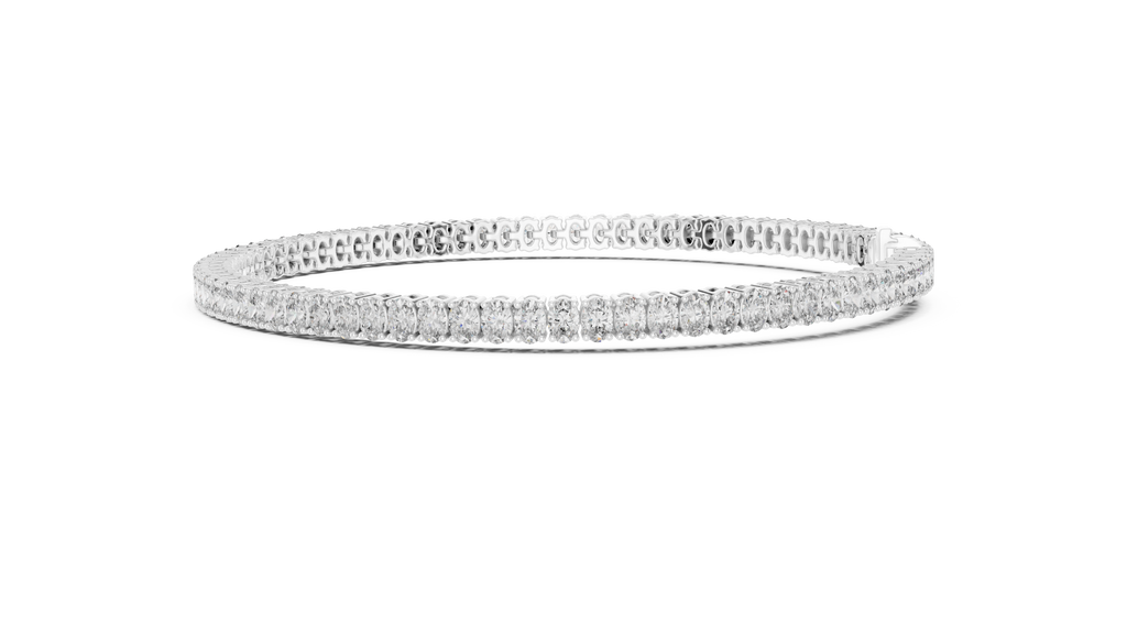 Oval Diamond Tennis Bracelet With Prong Setting