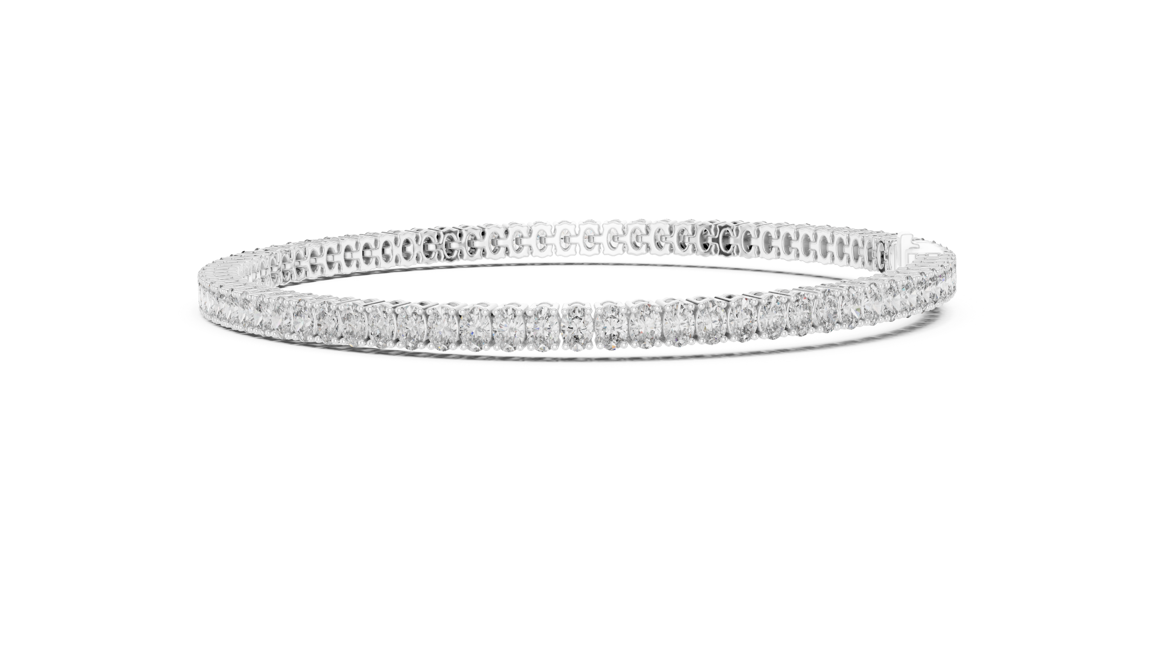 Oval Diamond Tennis Bracelet With Prong Setting