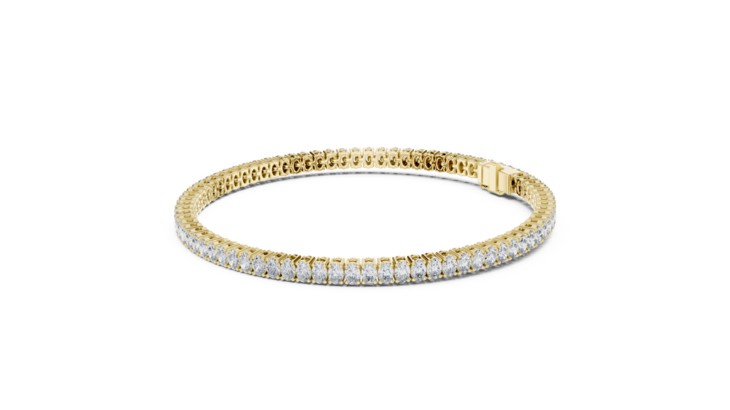 Oval Diamond Tennis Bracelet With Prong Setting