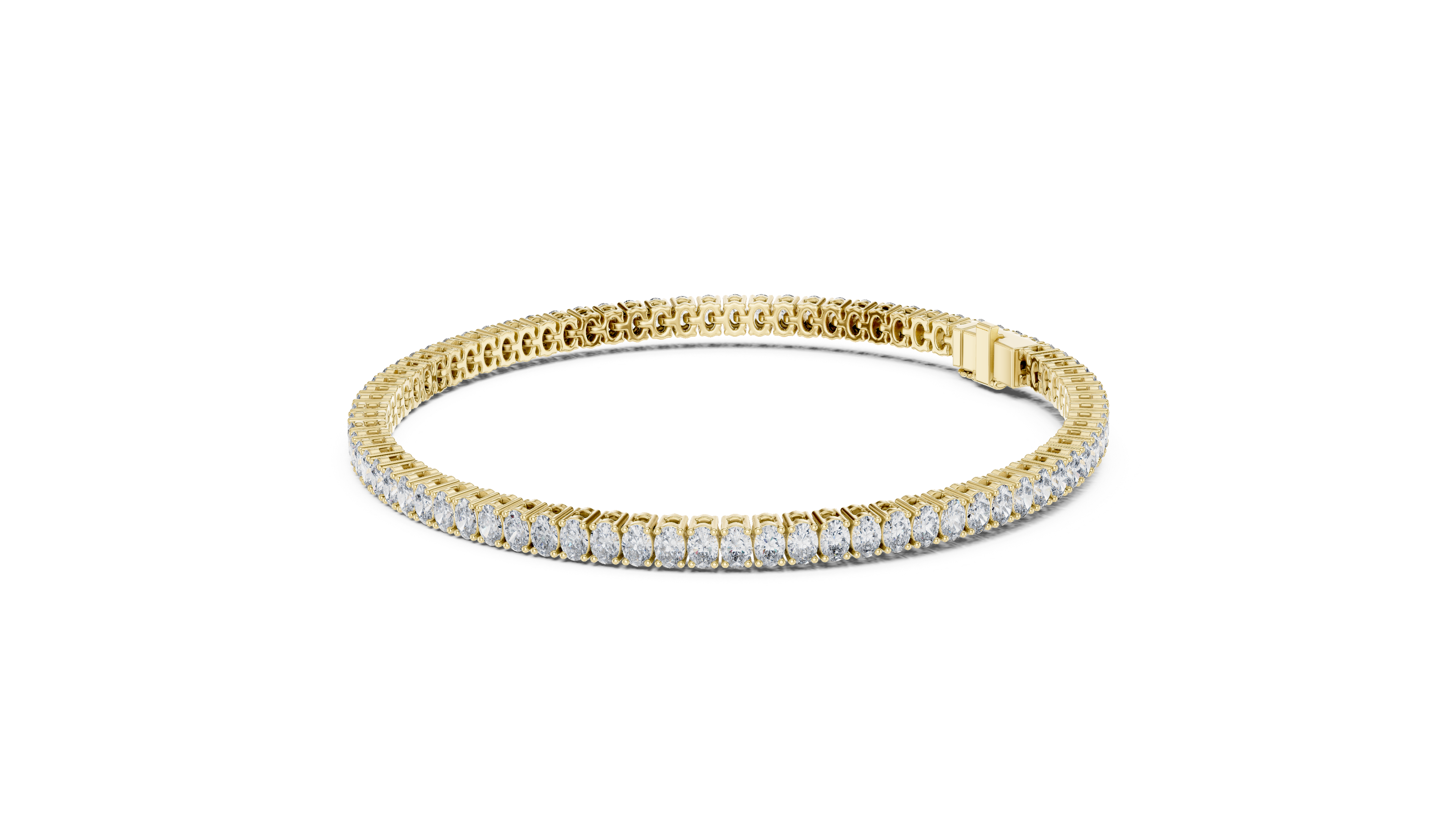 Oval Diamond Tennis Bracelet With Prong Setting