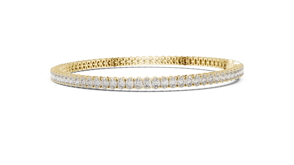 Oval Diamond Tennis Bracelet With Prong Setting