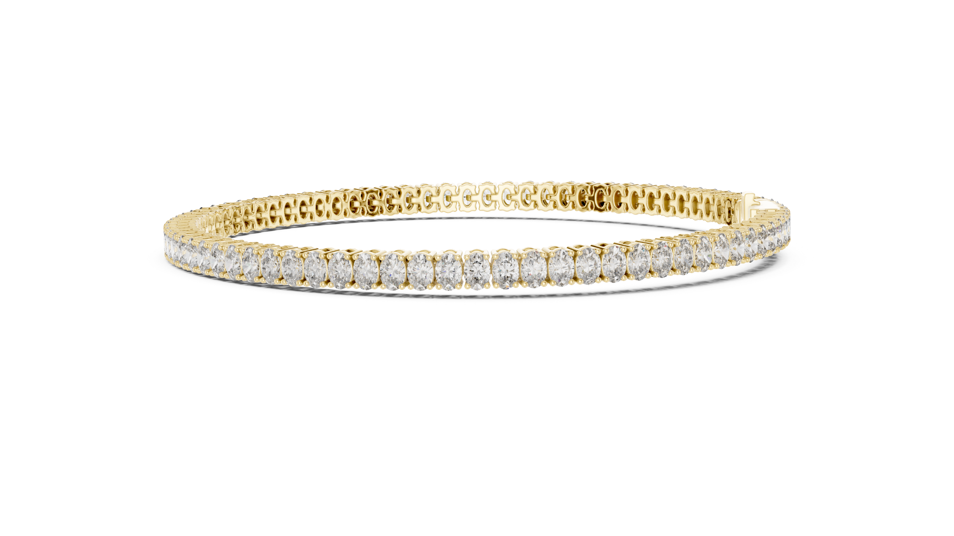 Oval Diamond Tennis Bracelet With Prong Setting