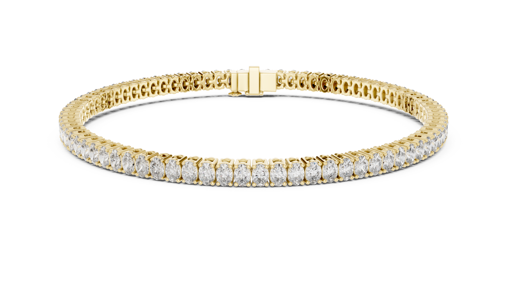 Oval Diamond Tennis Bracelet With Prong Setting