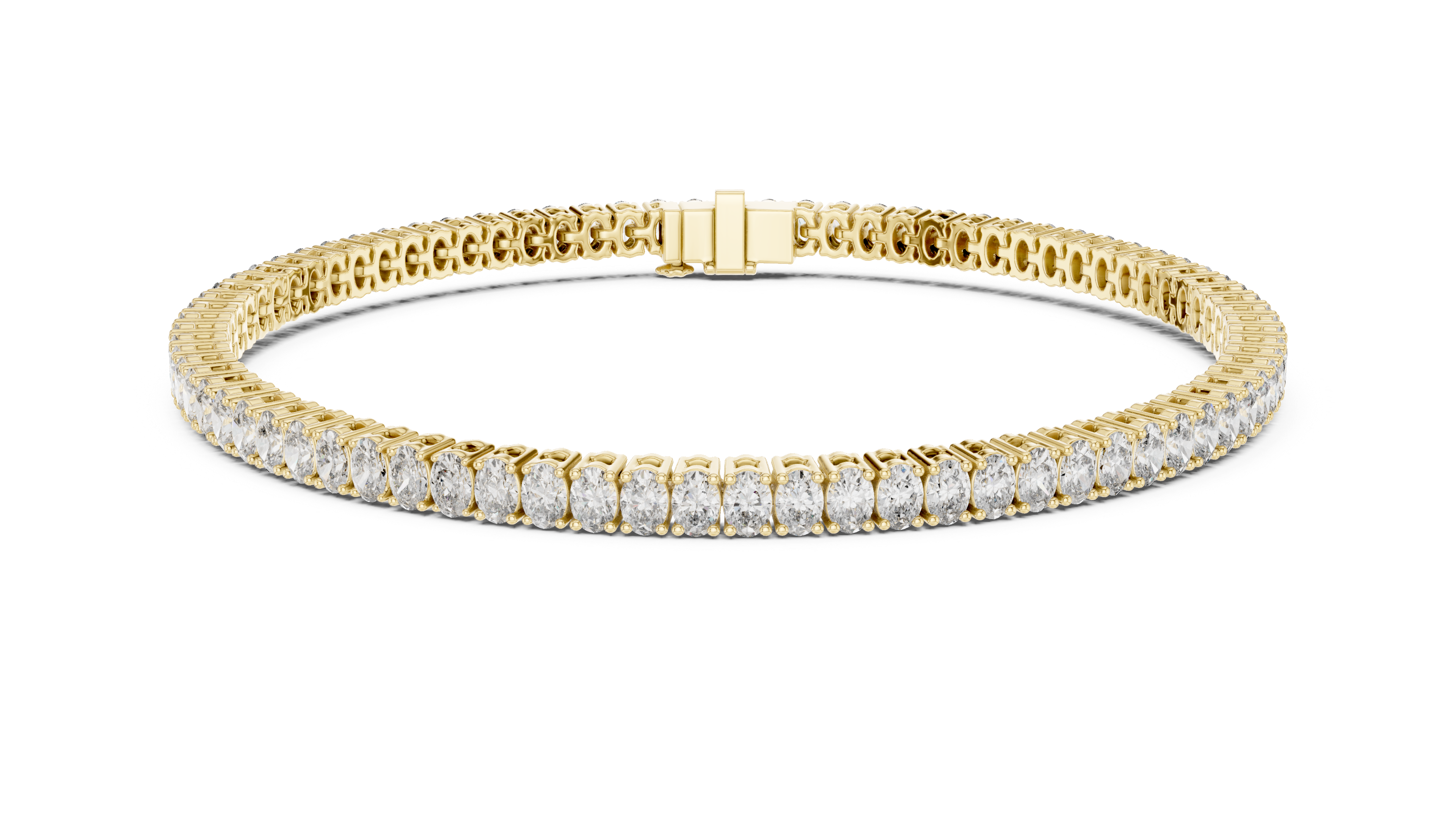 Oval Diamond Tennis Bracelet With Prong Setting