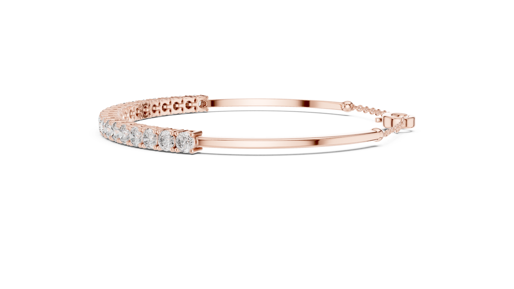 Classic Chain Bangle With Round Diamond