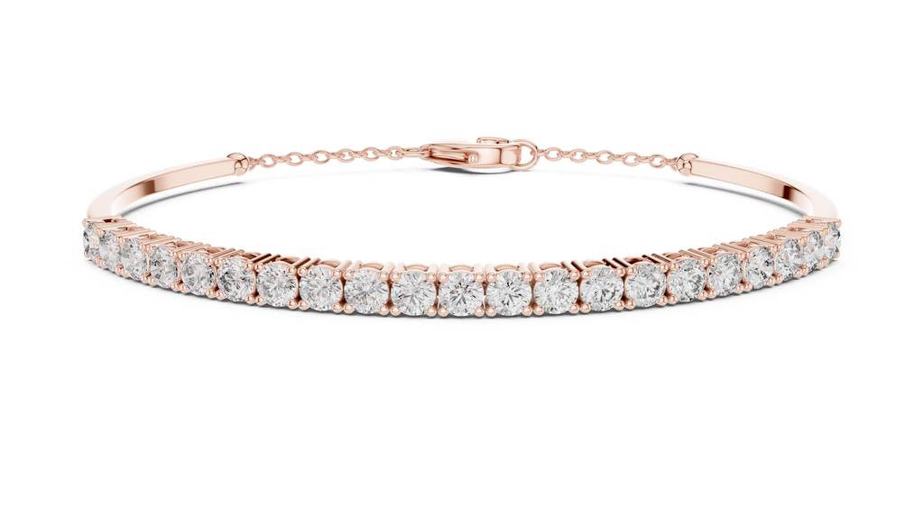 Classic Chain Bangle With Round Diamond