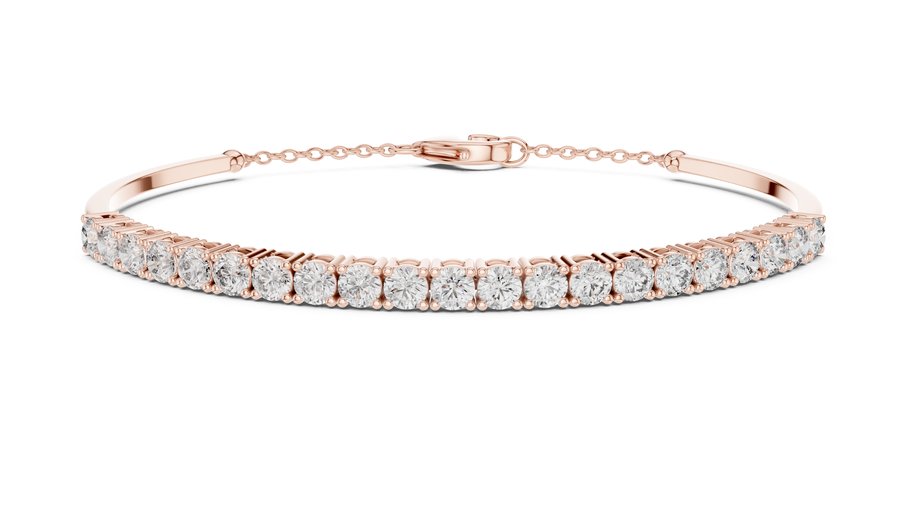 Classic Chain Bangle With Round Diamond