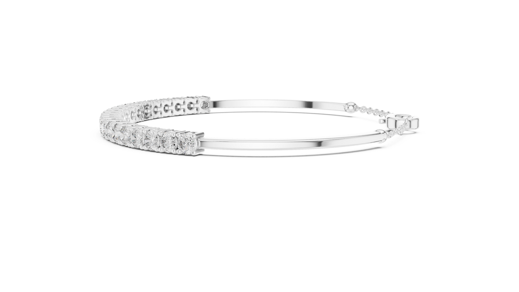 Classic Chain Bangle With Round Diamond