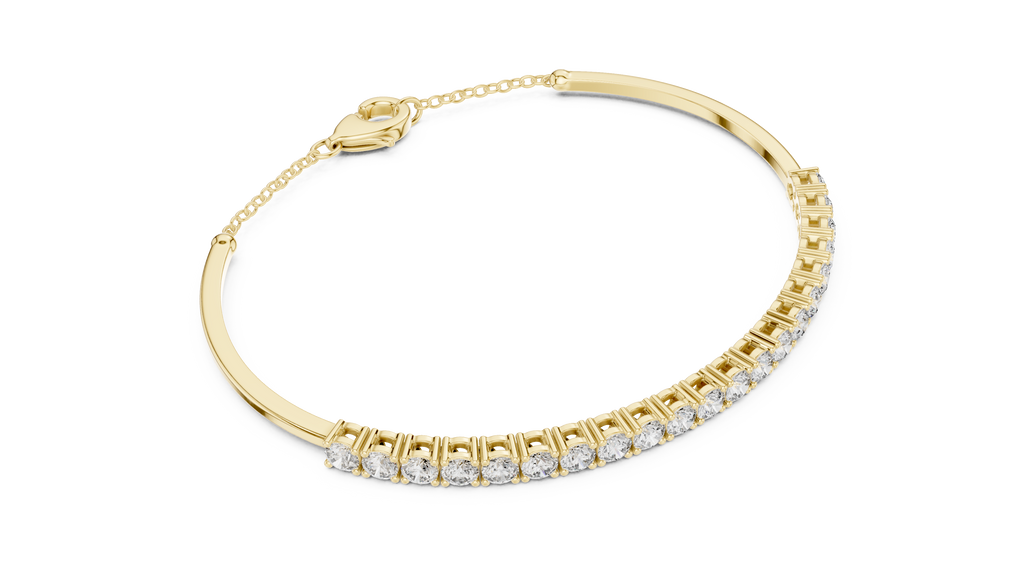 Classic Chain Bangle With Round Diamond