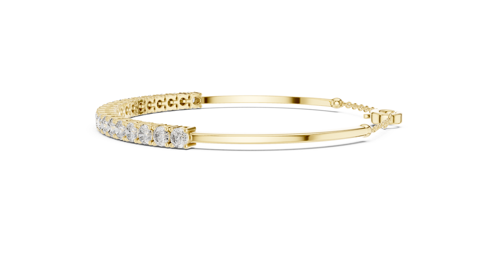 Classic Chain Bangle With Round Diamond