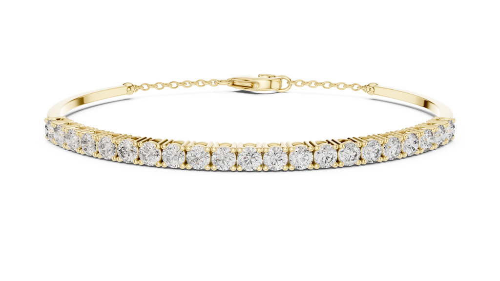 Classic Chain Bangle With Round Diamond