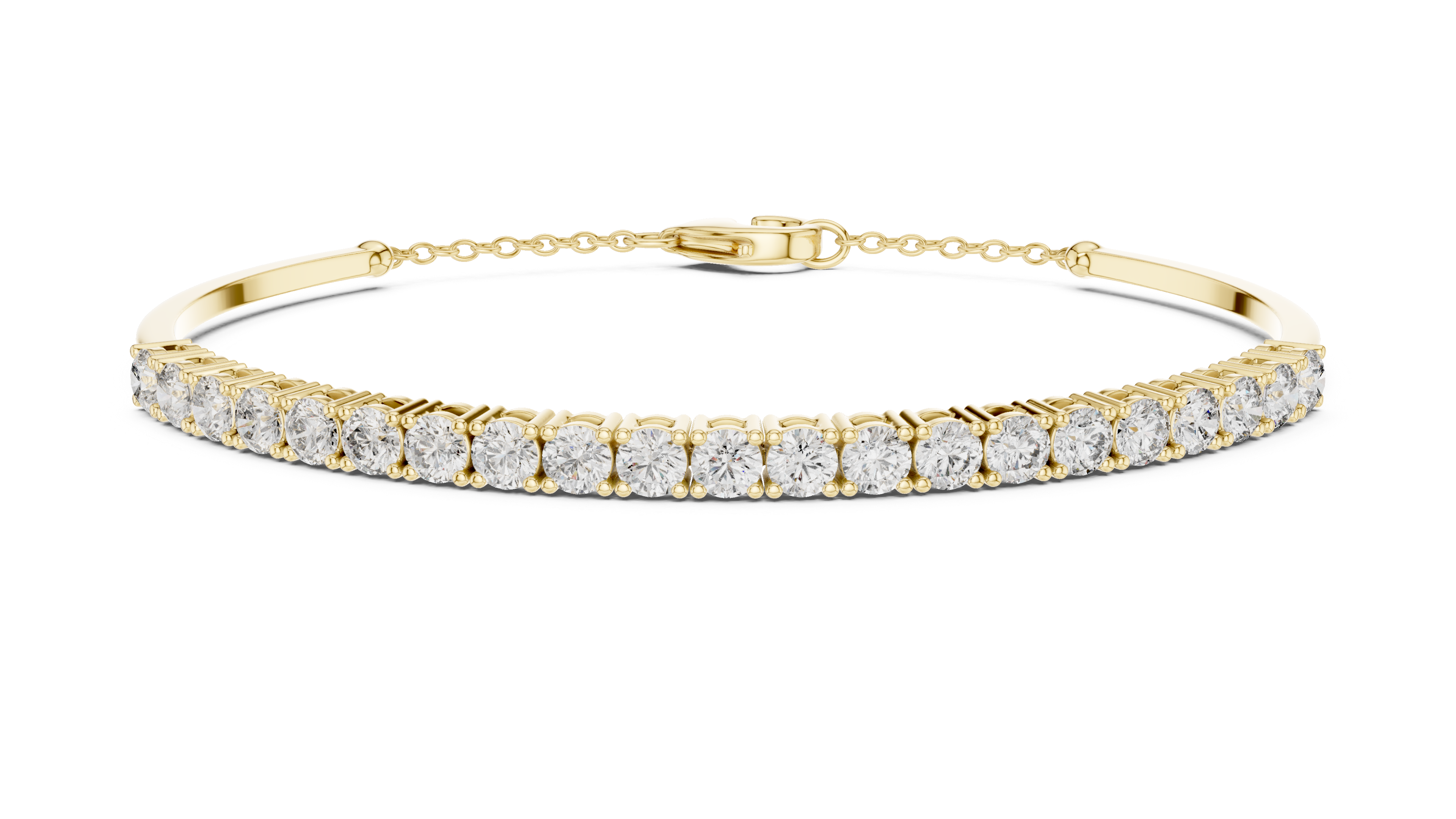 Classic Chain Bangle With Round Diamond