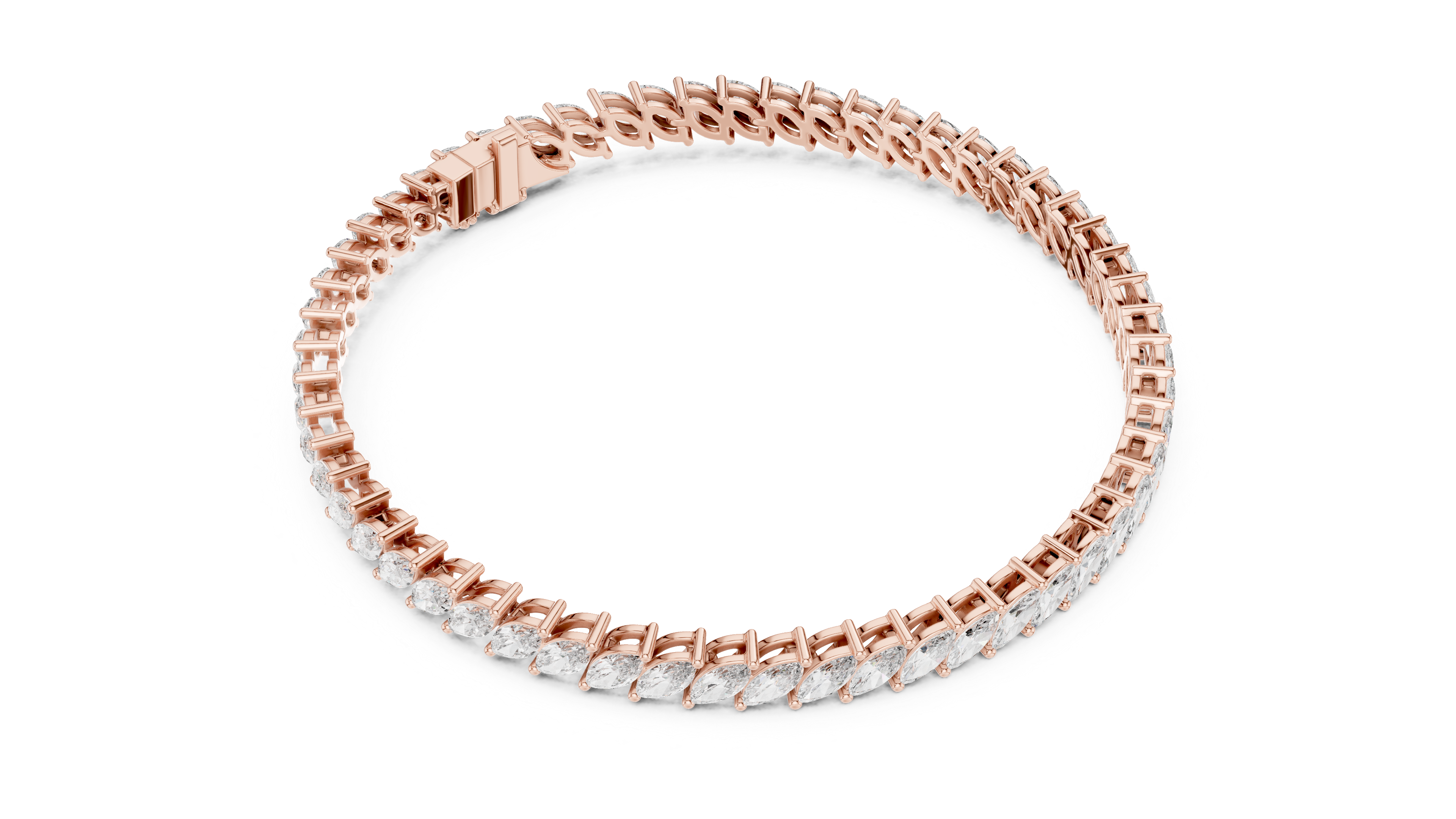 Marquise Cut Lab Diamond Tennis Bracelet