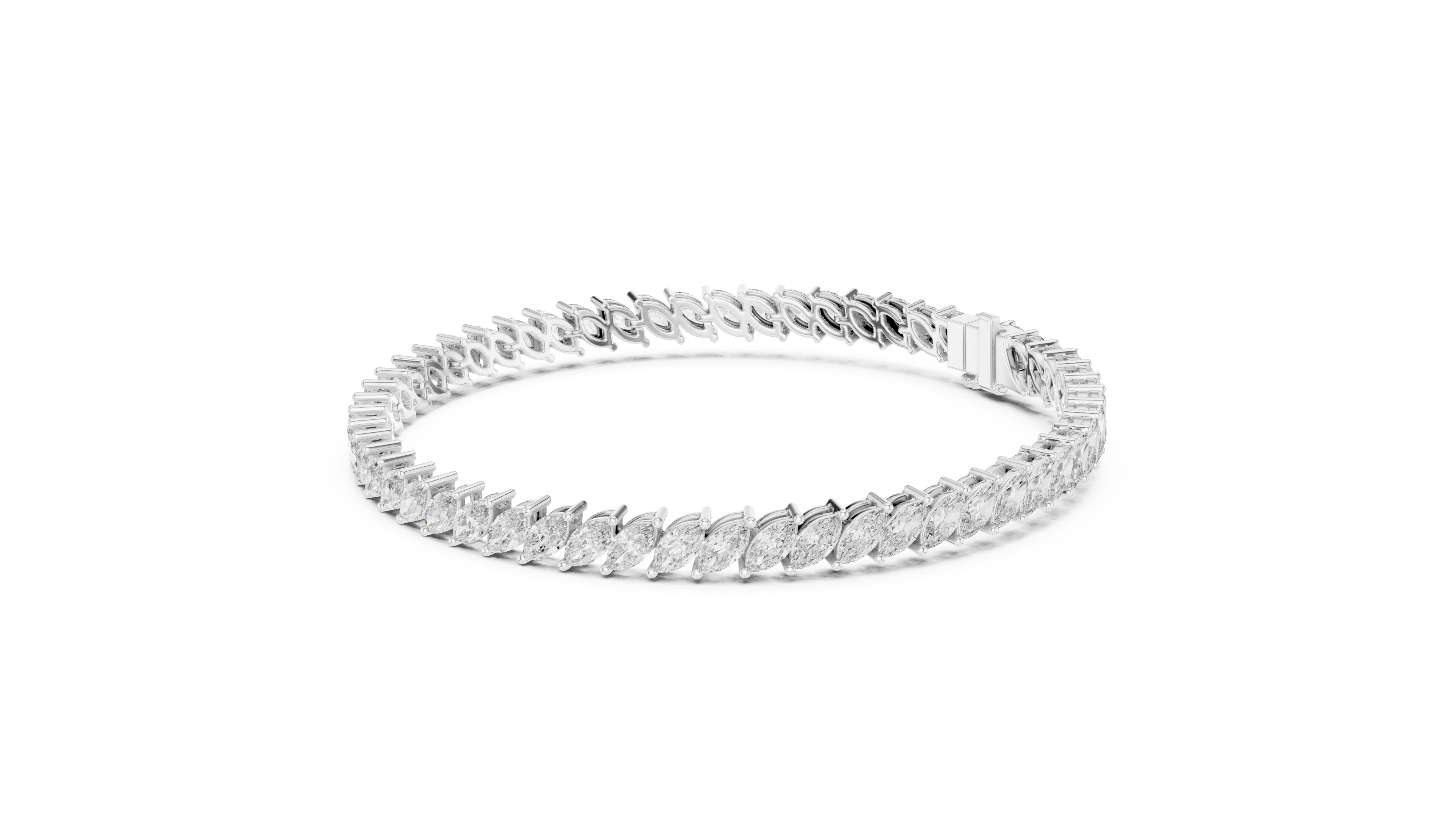 Marquise Cut Lab Diamond Tennis Bracelet