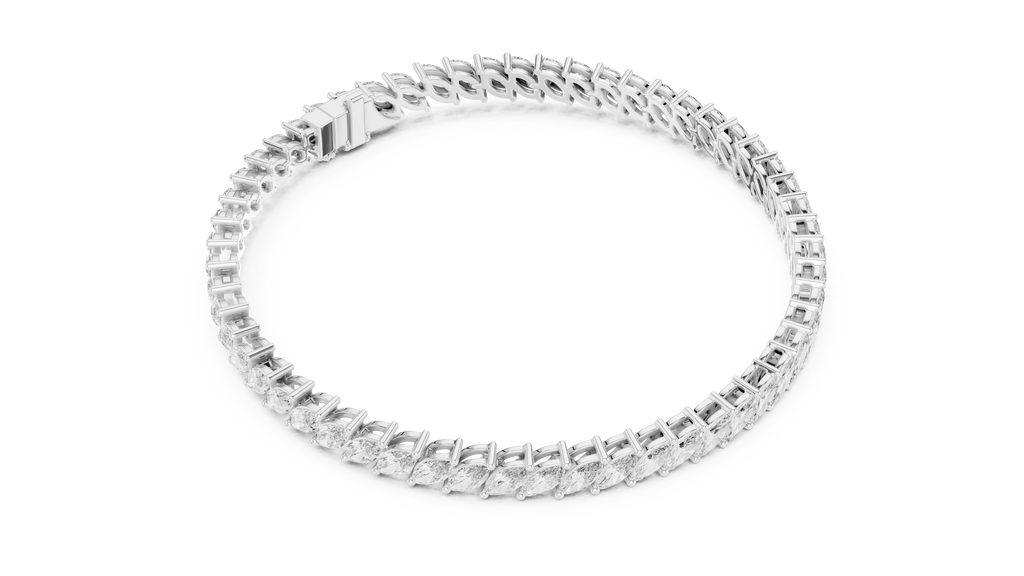 Marquise Cut Lab Diamond Tennis Bracelet