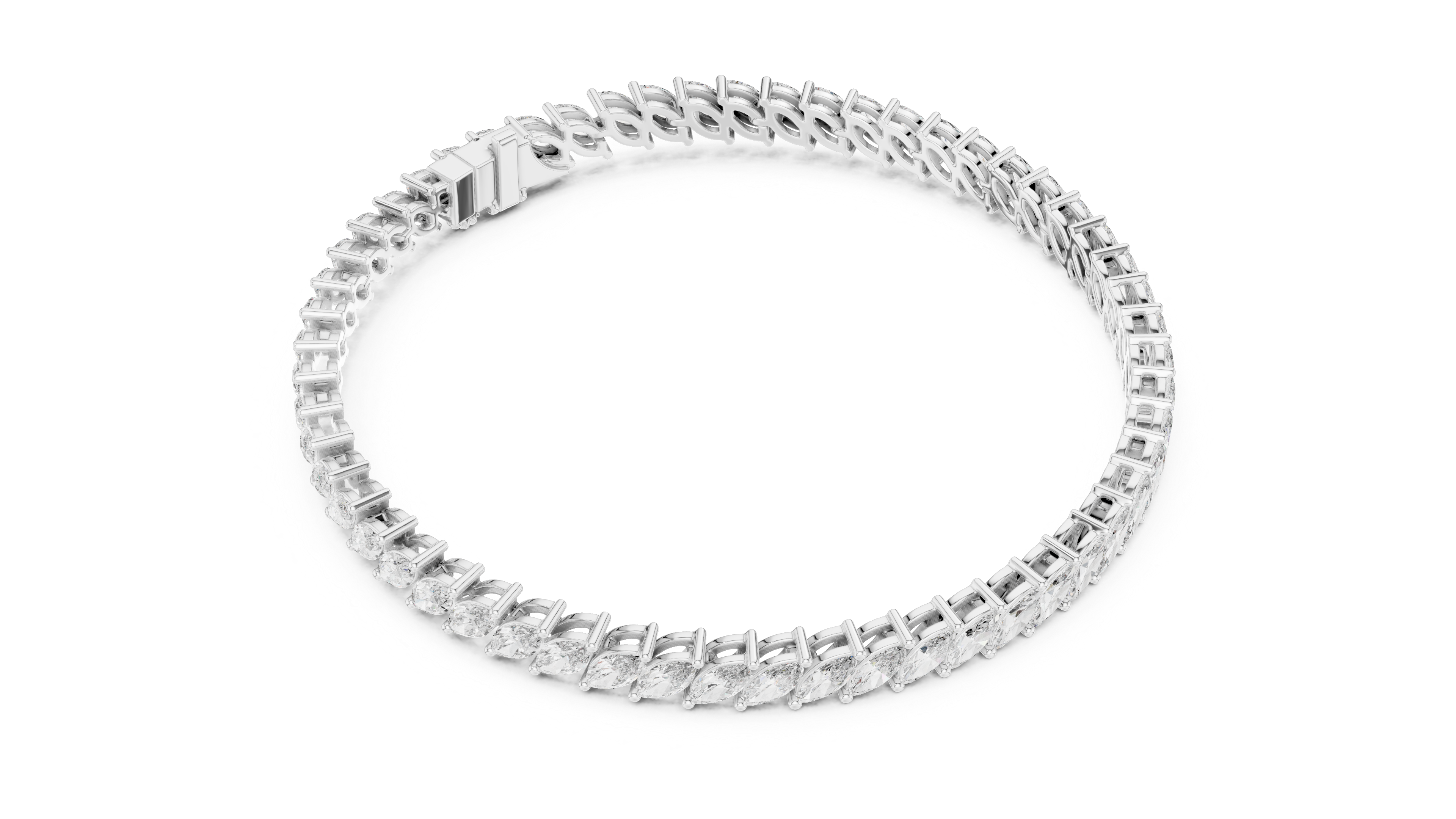 Marquise Cut Lab Diamond Tennis Bracelet