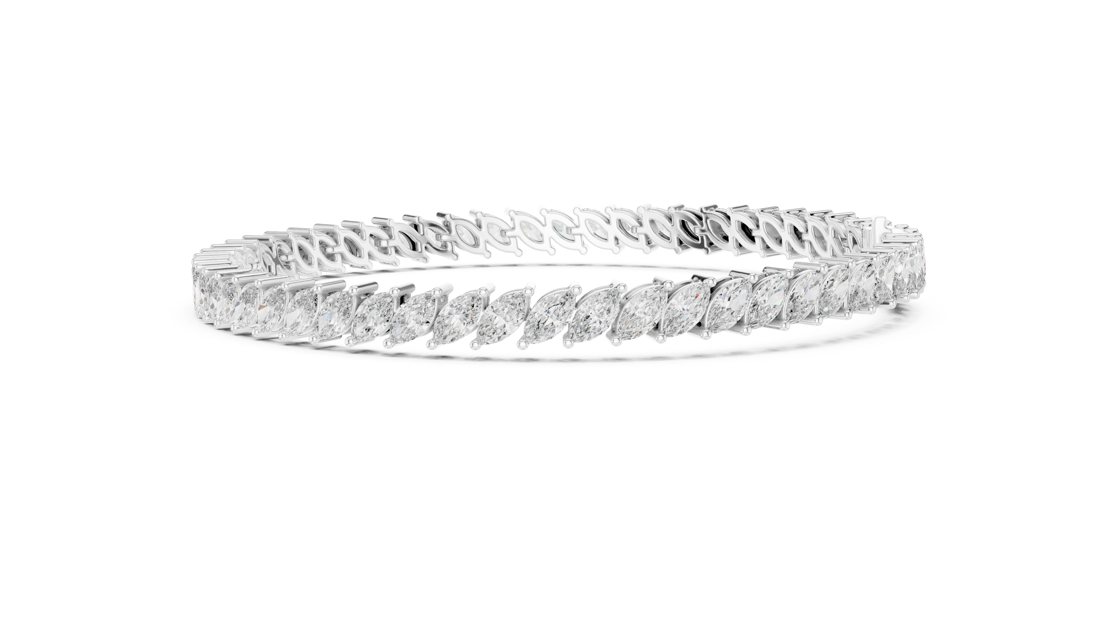 Marquise Cut Lab Diamond Tennis Bracelet