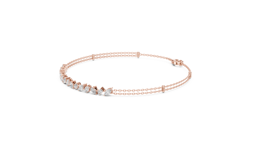Brilliant Cut Diamond Classic Twin Chain Bracelet