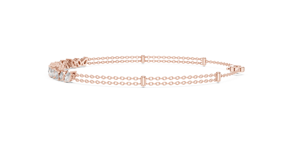 Brilliant Cut Diamond Classic Twin Chain Bracelet