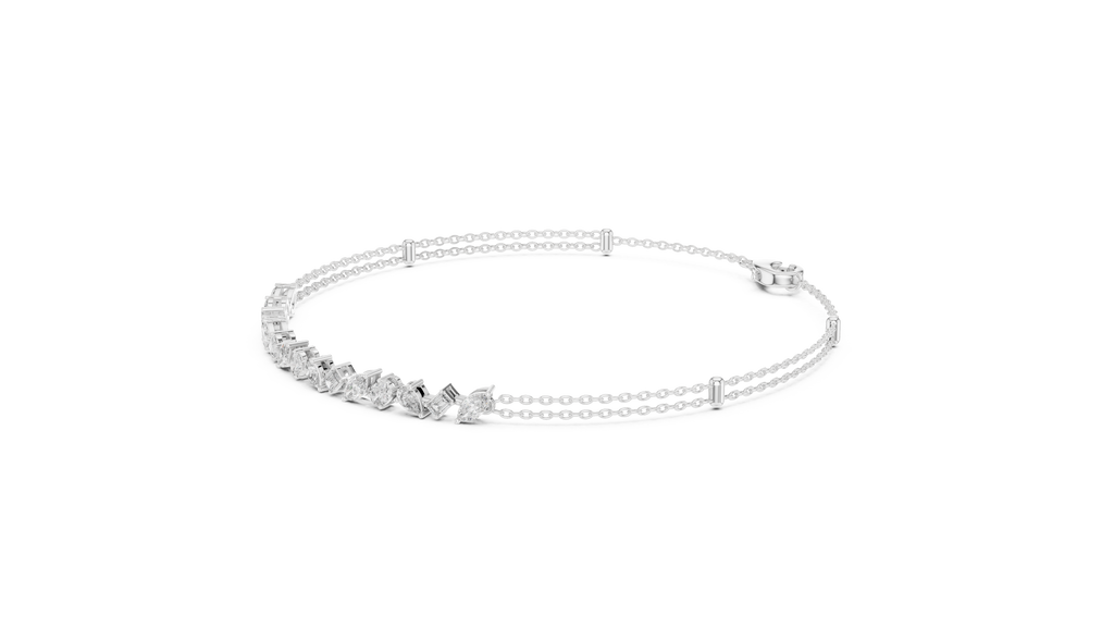 Brilliant Cut Diamond Classic Twin Chain Bracelet