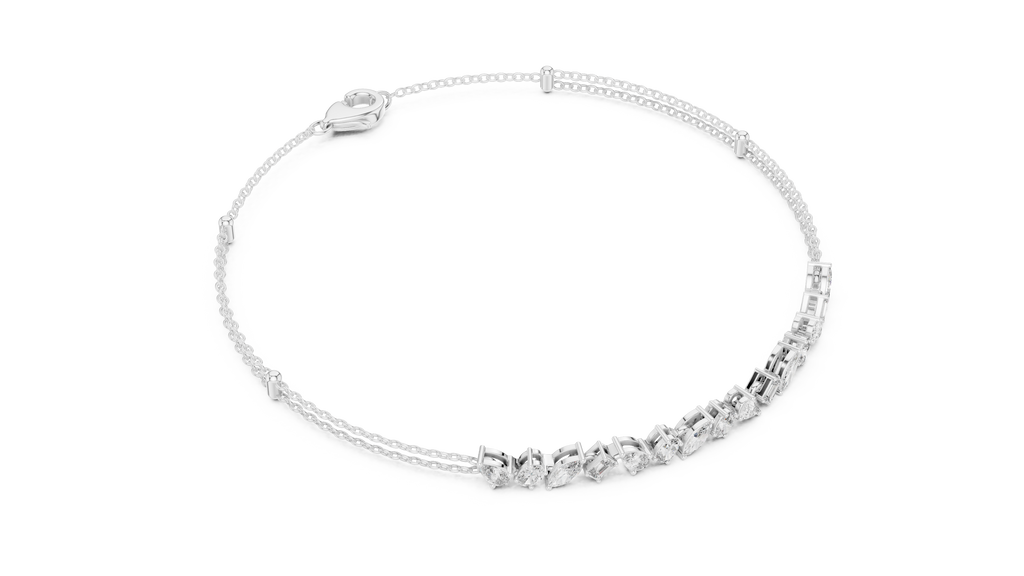 Brilliant Cut Diamond Classic Twin Chain Bracelet