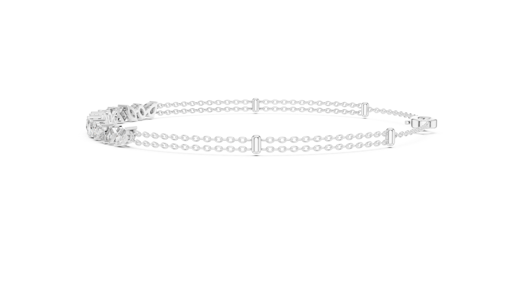 Brilliant Cut Diamond Classic Twin Chain Bracelet