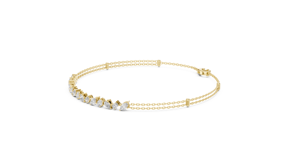 Brilliant Cut Diamond Classic Twin Chain Bracelet