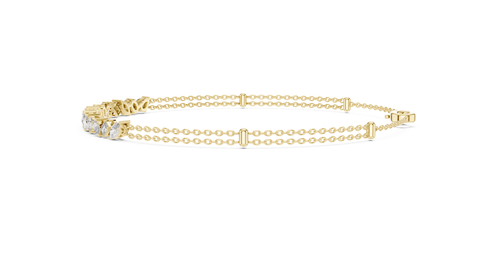 Brilliant Cut Diamond Classic Twin Chain Bracelet