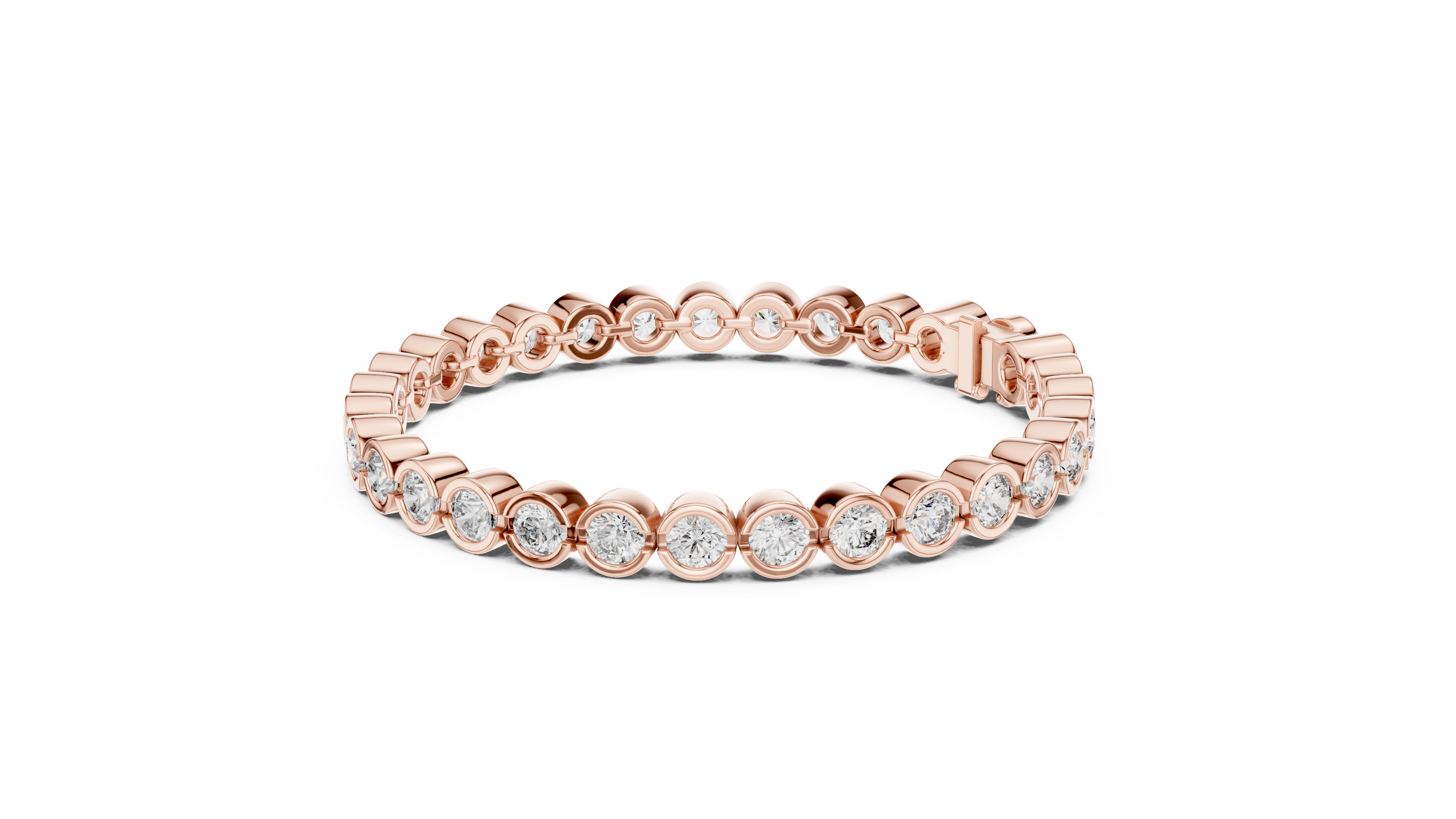 Cluster Round Diamond Bezel set Bracelet