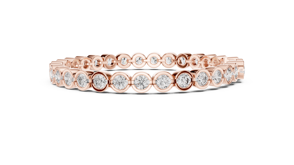 Cluster Round Diamond Bezel set Bracelet