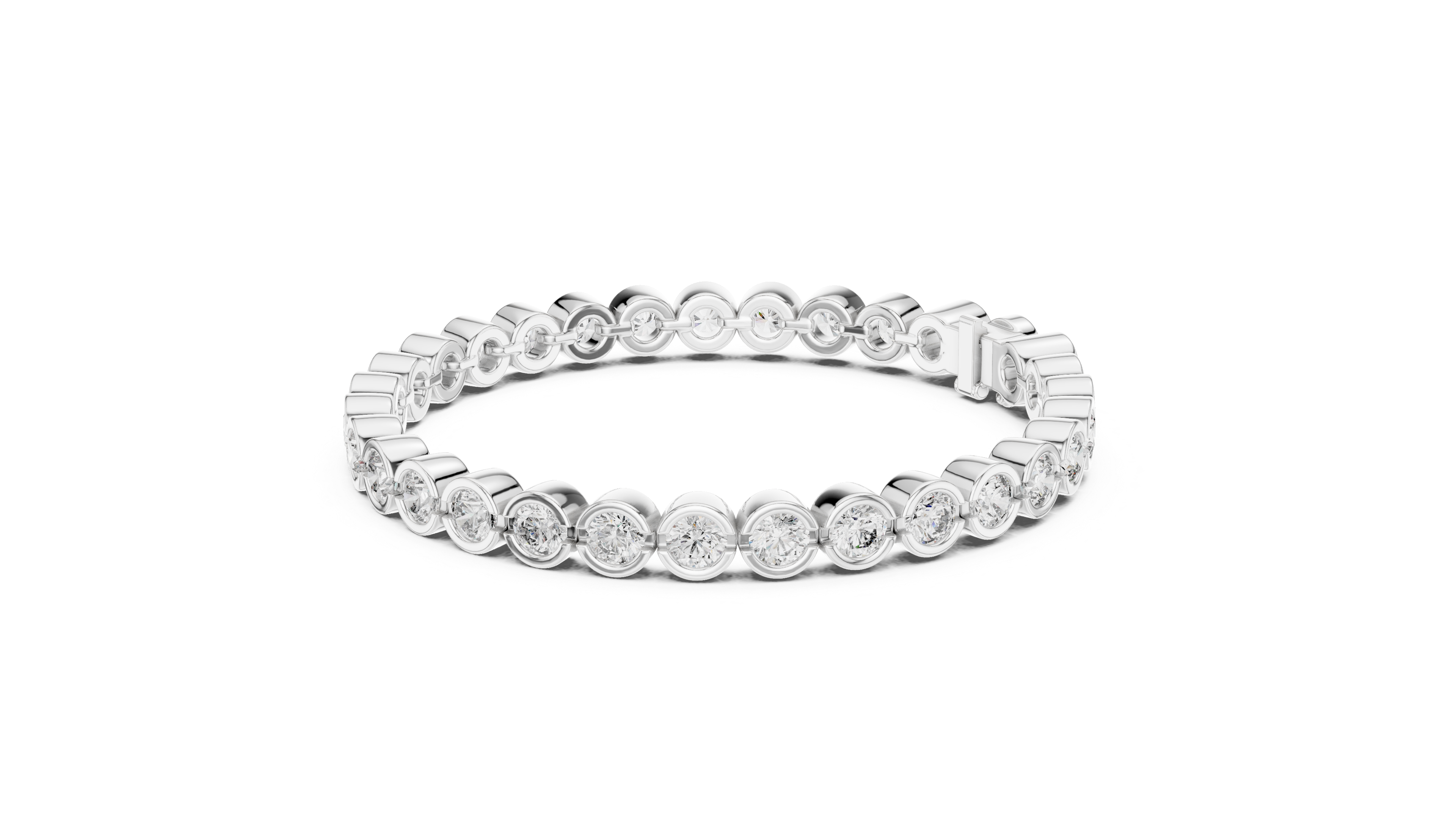 Cluster Round Diamond Bezel set Bracelet