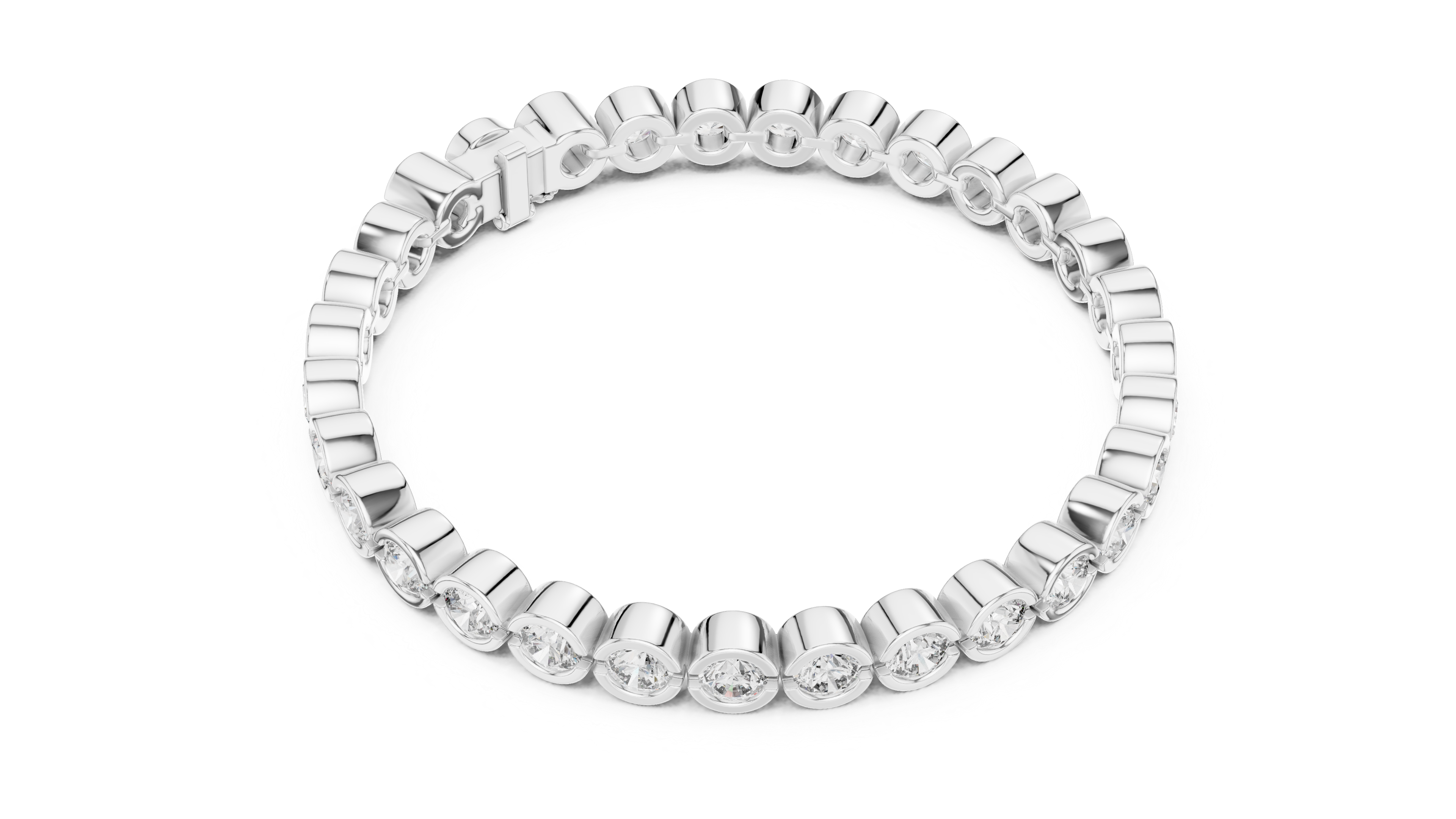 Cluster Round Diamond Bezel set Bracelet